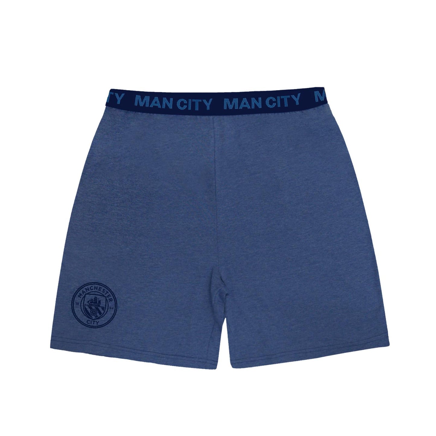 Blue Marl - Side - Manchester City FC Mens Short Pyjama Set