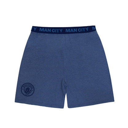 Blue Marl - Side - Manchester City FC Mens Short Pyjama Set