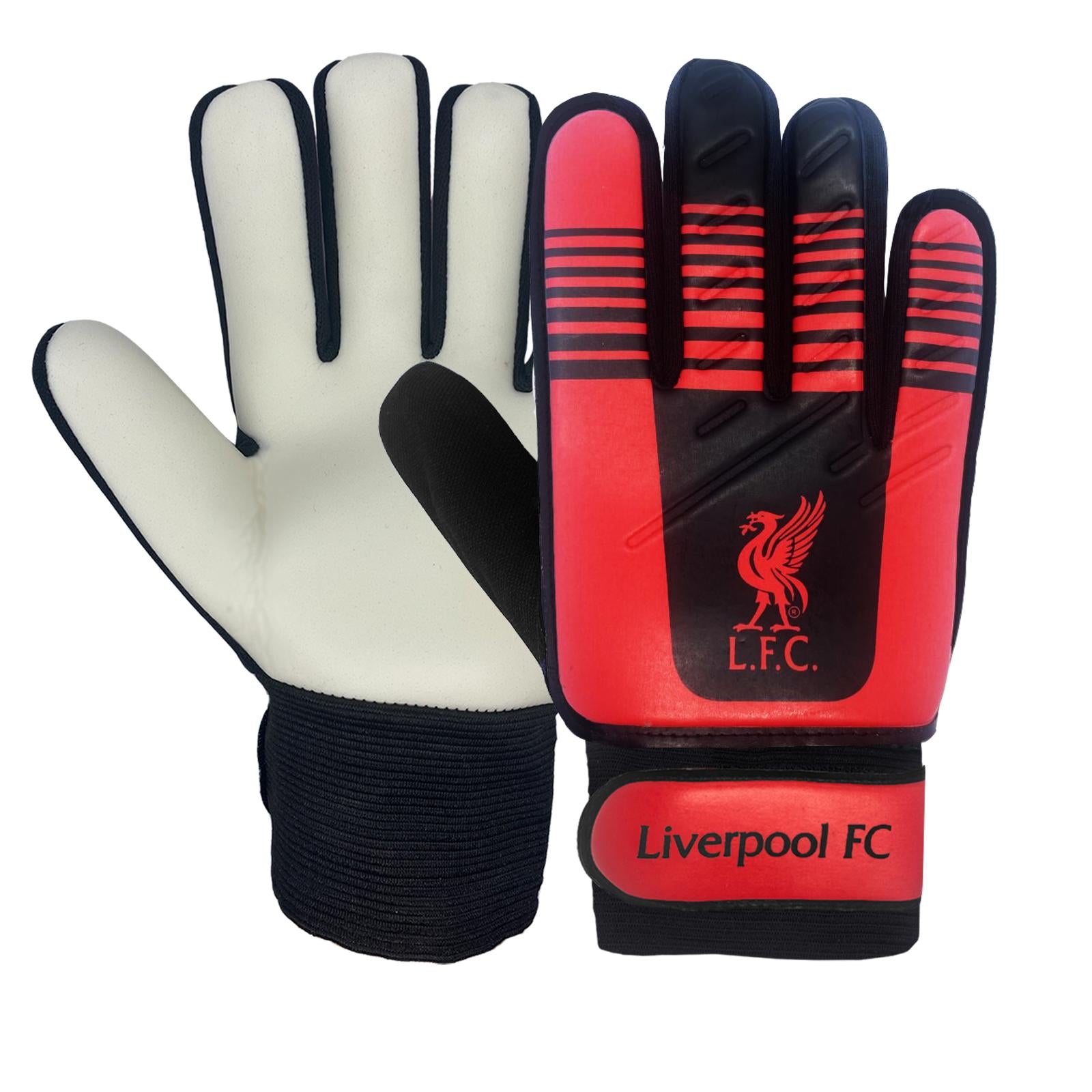 Red - Front - Liverpool FC Childrens-Kids Goalkeeper Gloves