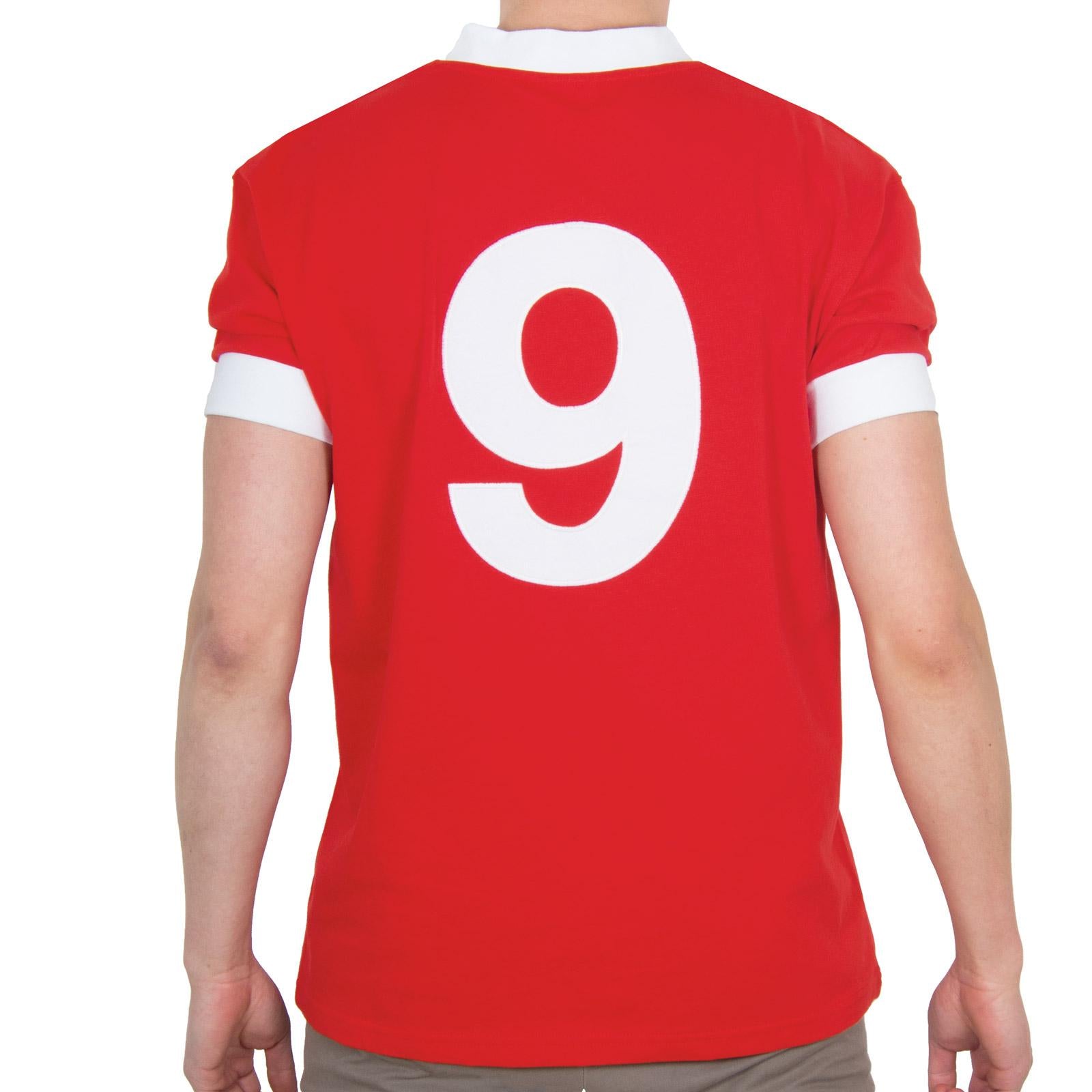 Red - Close up - FA Wales Mens 1958 John Charles 9 Retro T-Shirt