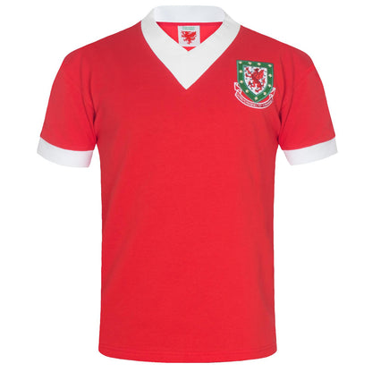Red - Front - FA Wales Mens 1958 John Charles 9 Retro T-Shirt