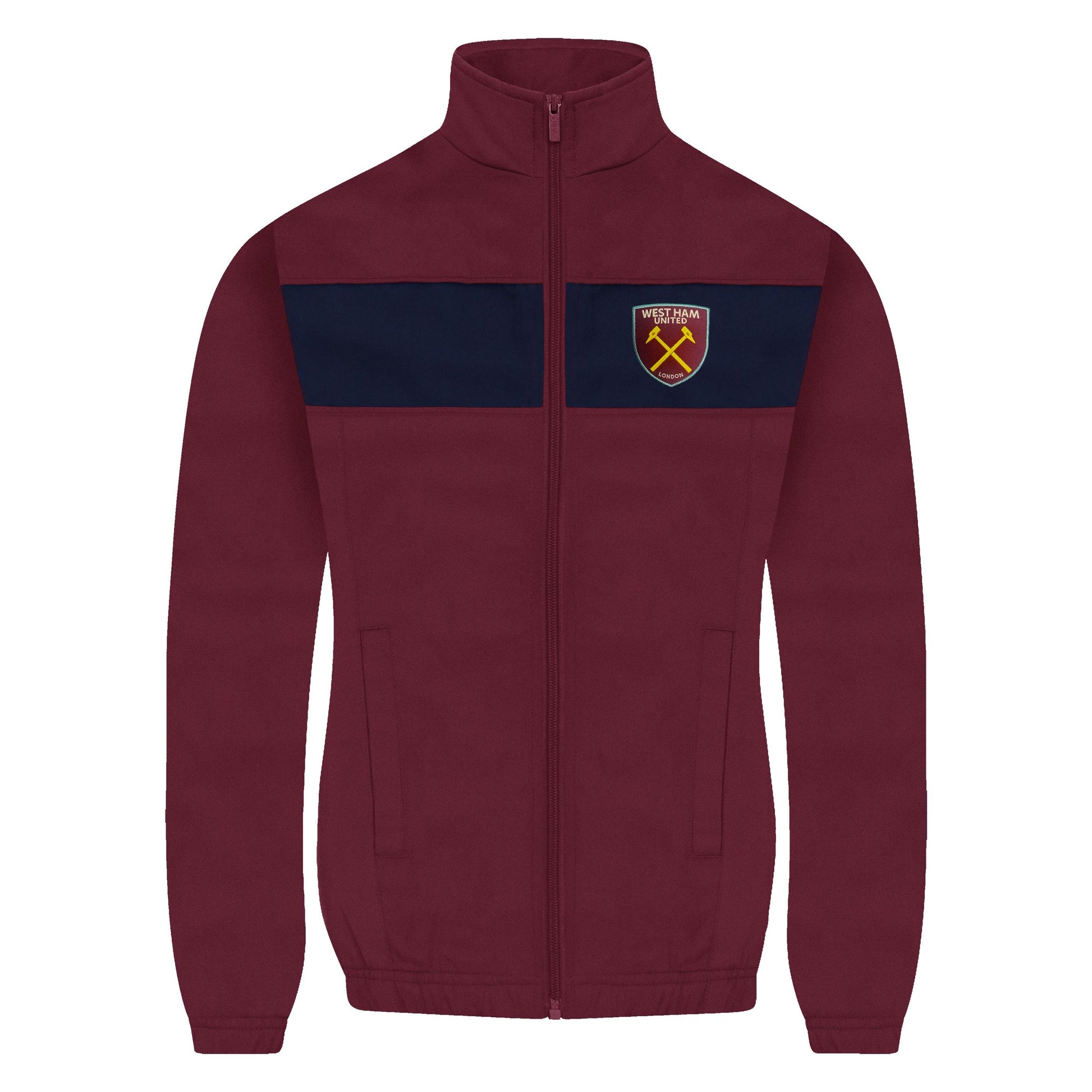Navy-Claret - Back - West Ham United FC Boys Contrast Striped Tracksuit