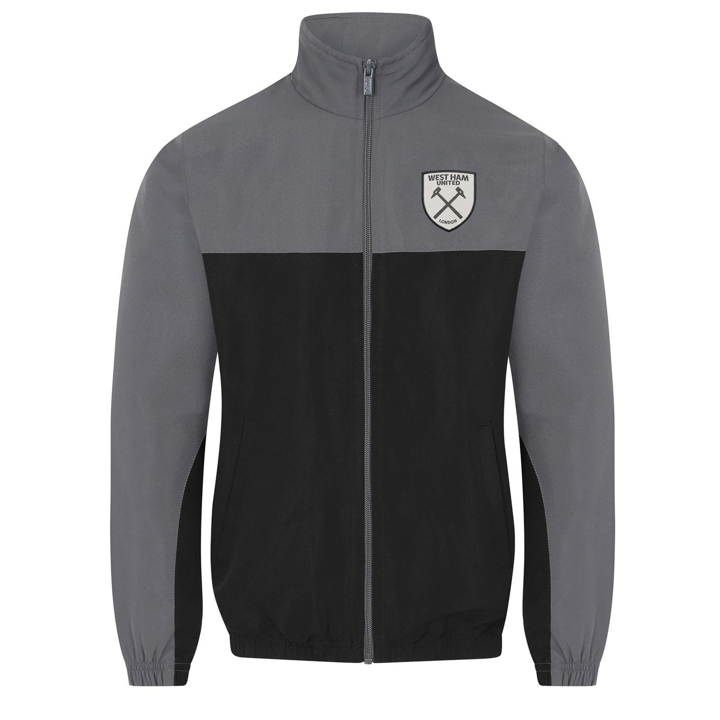 Grey - Back - West Ham United FC Mens Crest Two Tone Tracksuit