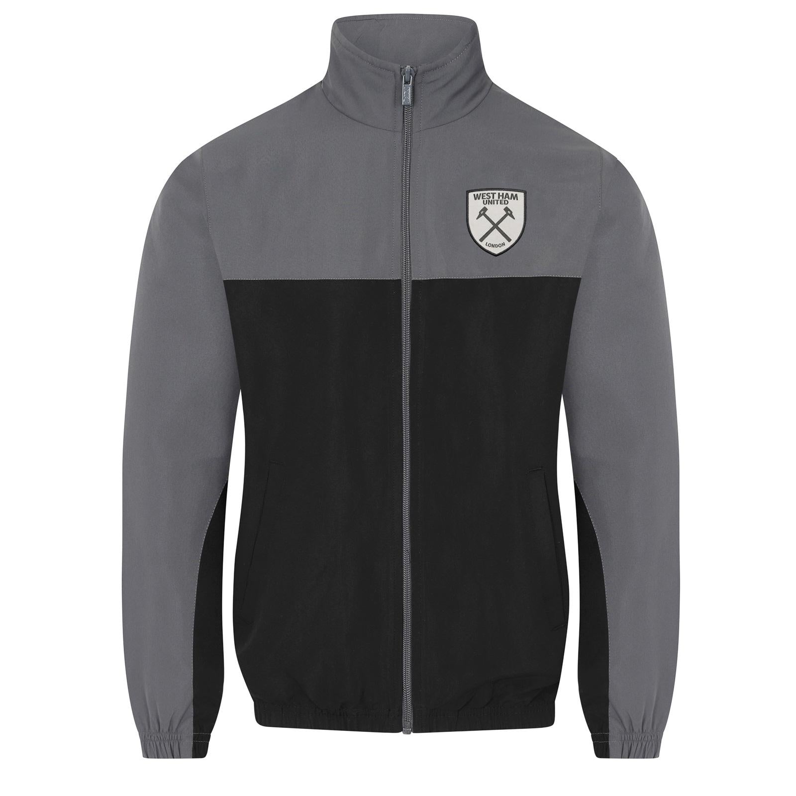 Grey - Back - West Ham United FC Mens Crest Two Tone Tracksuit
