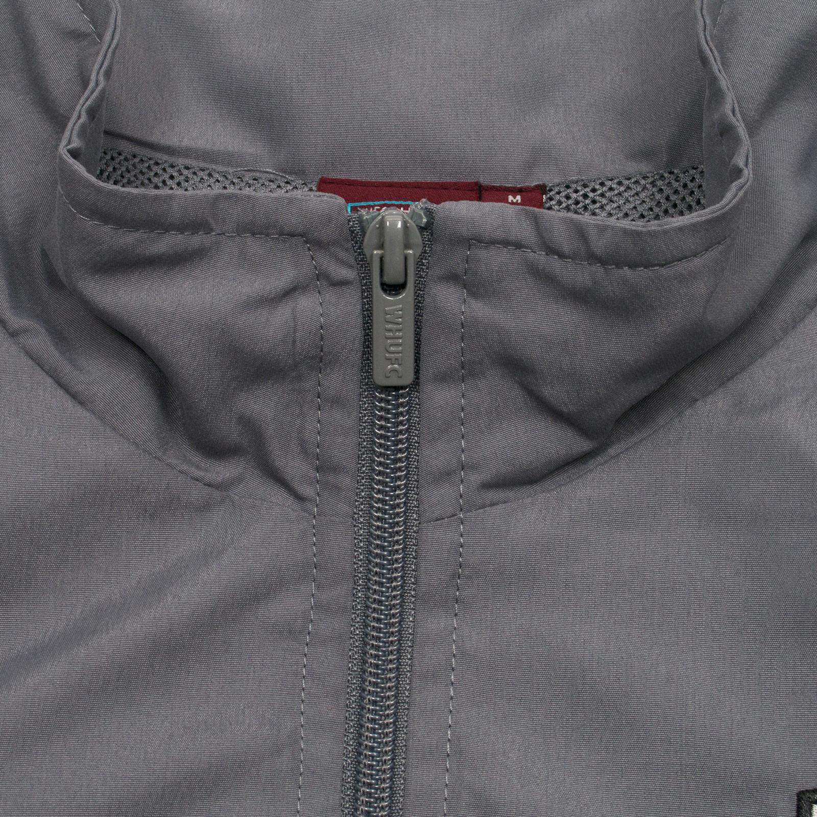 Grey - Close up - West Ham United FC Mens Crest Two Tone Tracksuit