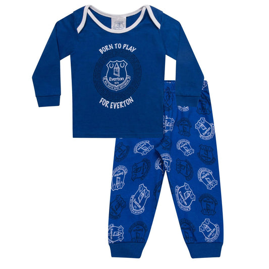 Blue - Front - Everton FC Baby Boys Born To Play Long Pyjama Set