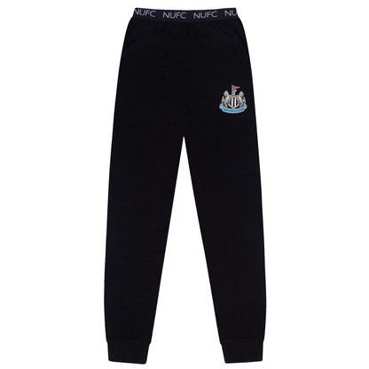 Black - Side - Newcastle United FC Mens Premium Long Pyjama Set
