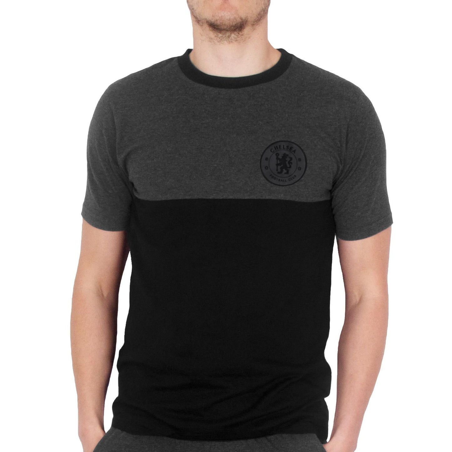 Grey - Back - Chelsea FC Mens Premium Long Pyjama Set