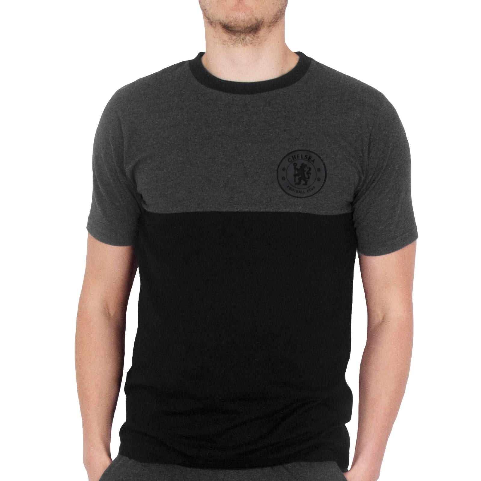 Grey - Back - Chelsea FC Mens Premium Long Pyjama Set
