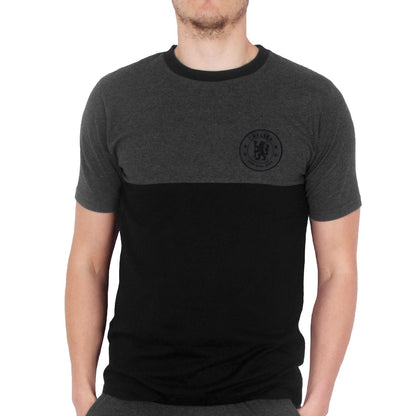 Grey - Back - Chelsea FC Mens Premium Long Pyjama Set