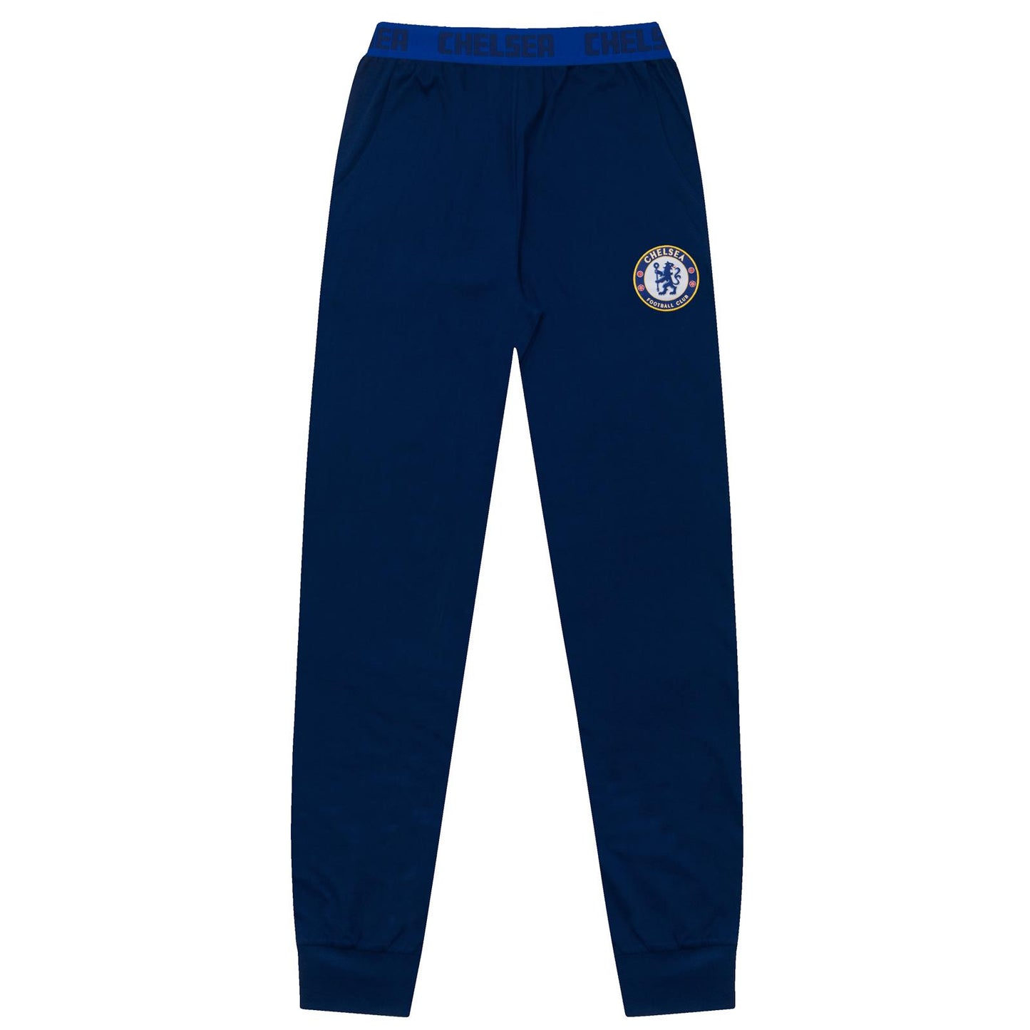 Navy Blue - Side - Chelsea FC Mens Premium Long Pyjama Set