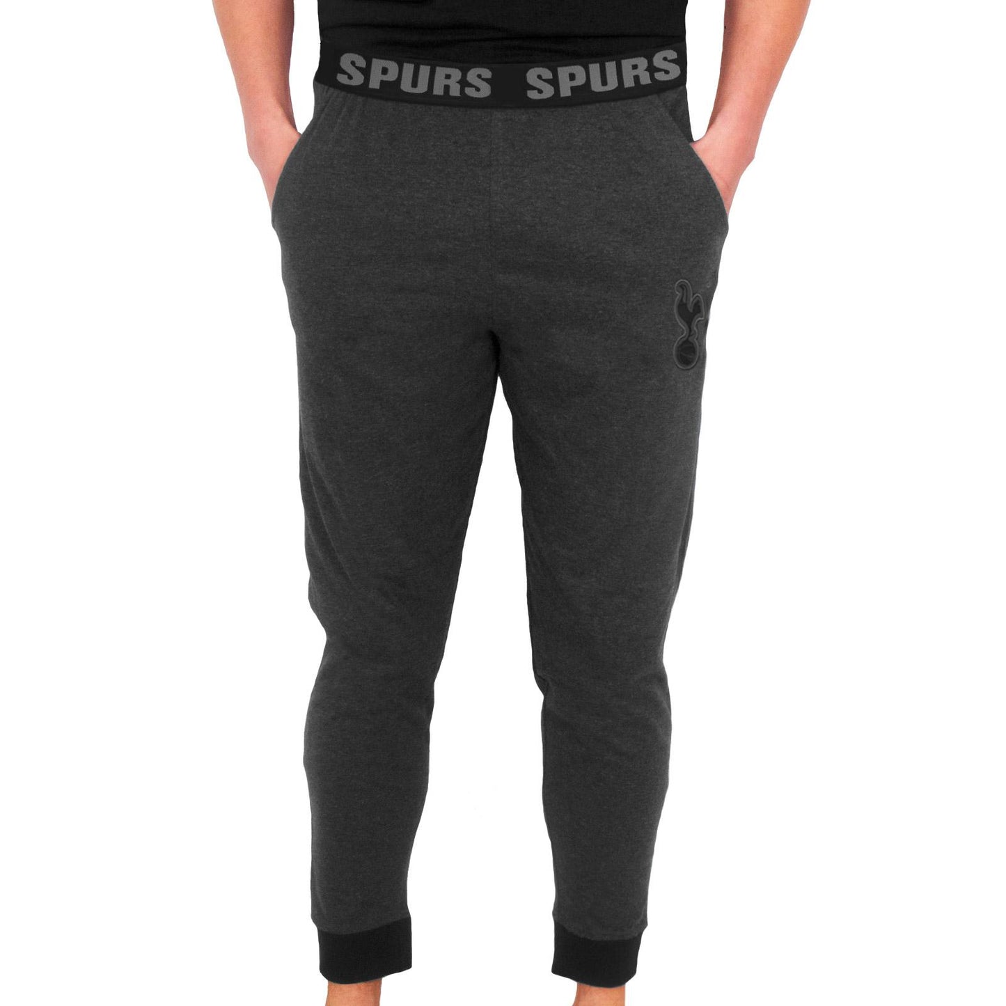 Grey - Side - Tottenham Hotspur FC Mens Premium Long Pyjama Set