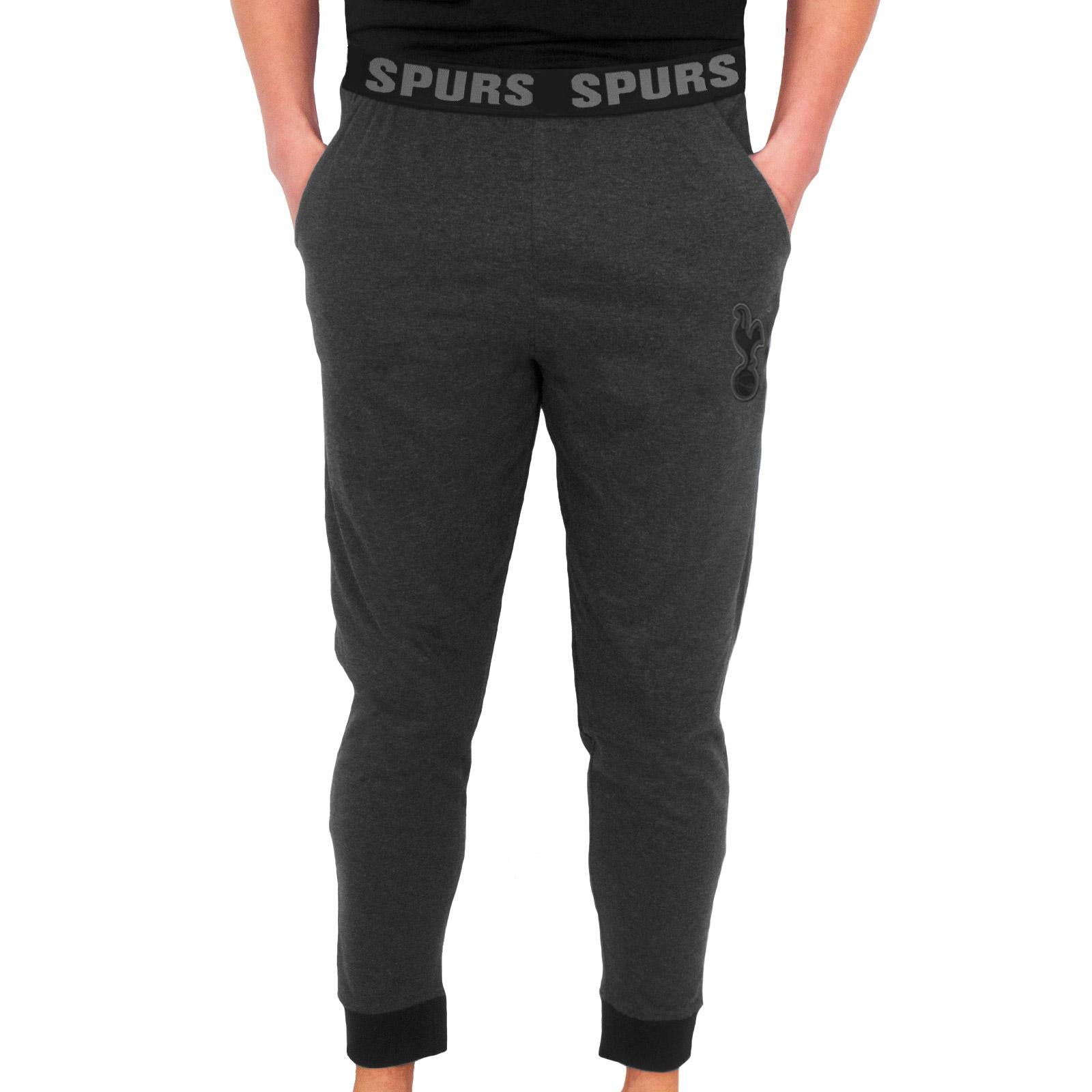 Grey - Side - Tottenham Hotspur FC Mens Premium Long Pyjama Set