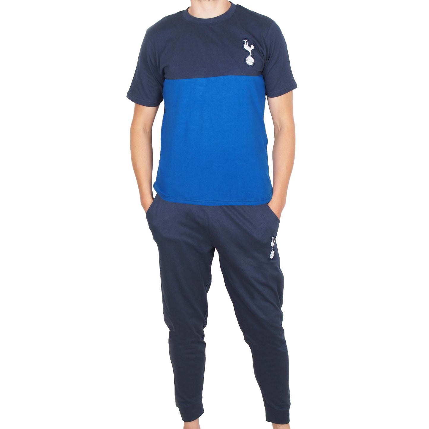 Navy Blue - Front - Tottenham Hotspur FC Mens Premium Long Pyjama Set