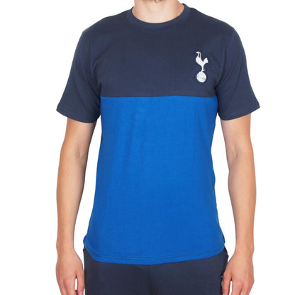 Navy Blue - Back - Tottenham Hotspur FC Mens Premium Long Pyjama Set