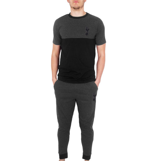 Grey - Front - Tottenham Hotspur FC Mens Premium Long Pyjama Set