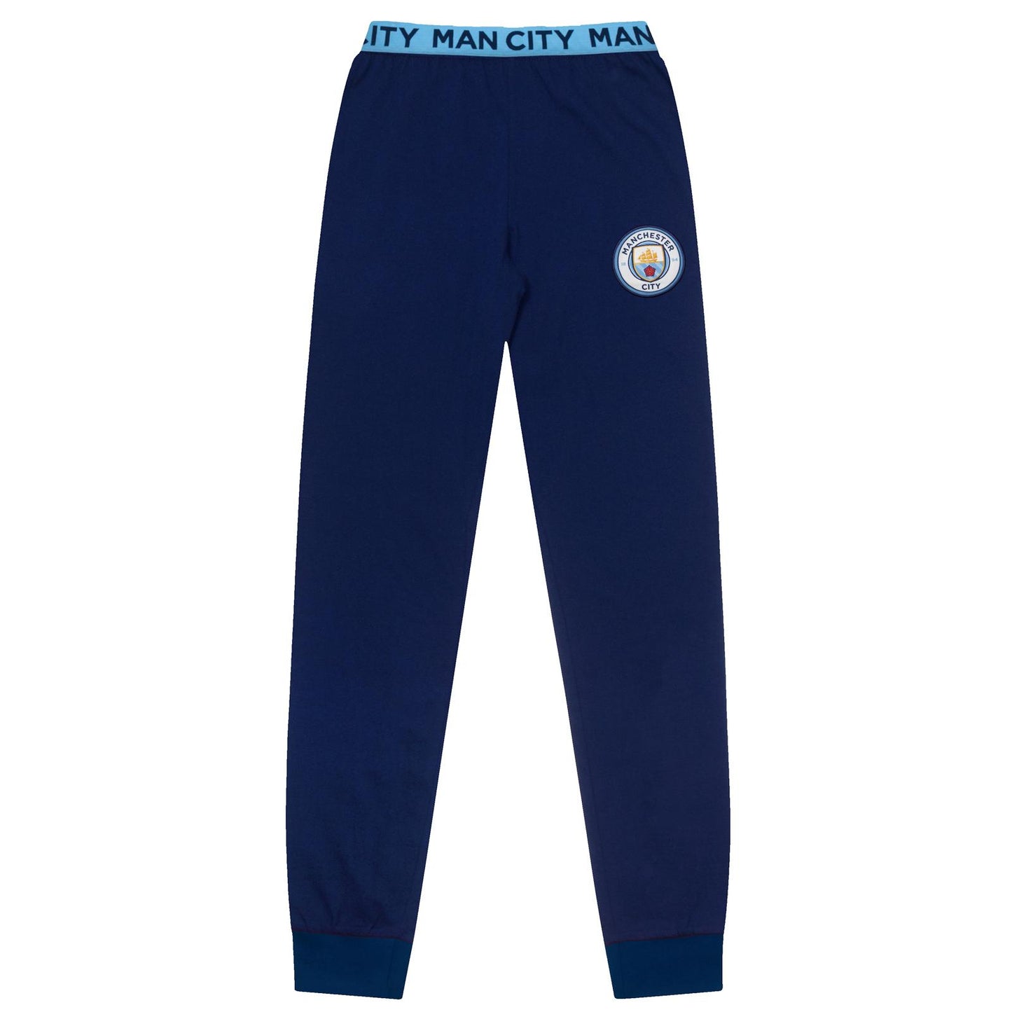 Navy-Sky Blue - Side - Manchester City FC Mens Premium Long Pyjama Set