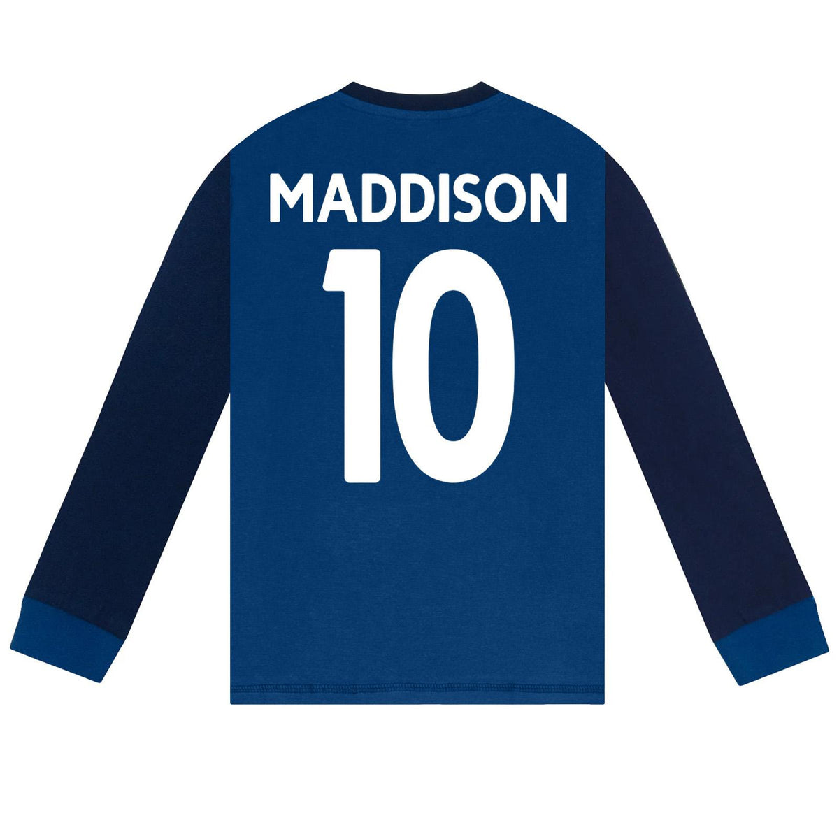 Navy Blue - Side - Tottenham Hotspur FC Boys James Maddison 10 Long-Sleeved Long Pyjama Set