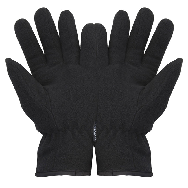 Black - Back - FLOSO Mens Thinsulate Winter Thermal Fleece Gloves (3M 40g)