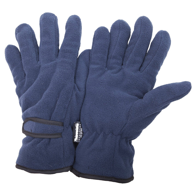 Navy - Front - FLOSO Mens Thinsulate Winter Thermal Fleece Gloves (3M 40g)