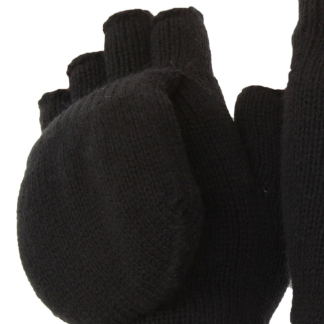 FLOSO Unisex Mens/Womens Thinsulate Thermal Capped Winter Fingerless