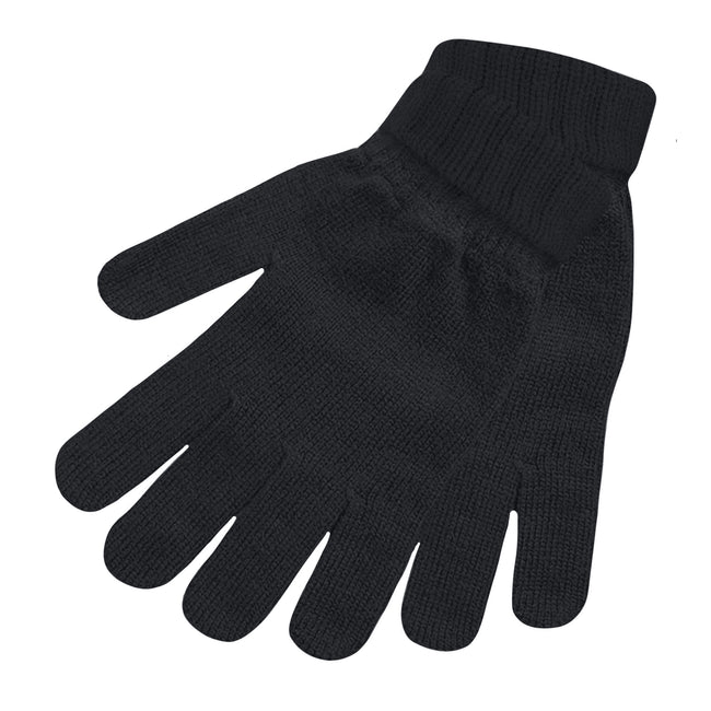 Black - Back - FLOSO Ladies-Womens Thinsulate Winter Knitted Gloves (3M 40g)