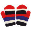 Red-Navy - Front - Childrens-Kids Striped Winter Magic Mittens