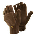 Brown - Front - FLOSO Ladies-Womens Winter Capped Fingerless Magic Gloves