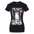 Black - Front - Psycho Penguin Ladies-Womens I Want To Be Nice T-Shirt