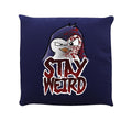 Navy - Front - Psycho Penguin Stay Weird Cushion