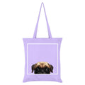 Lilac - Front - Inquisitive Creatures Pug Tote Bag