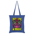 Blue - Front - Grindstore Peace, Love & Music Tote Bag