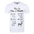 White - Front - Grindstore Mens How To Draw A Reindeer T Shirt