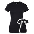 Black - Front - Grindstore Womens-Ladies Angel Wings T-Shirt