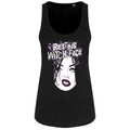 Black - Front - Grindstore Womens-Ladies Halloween Resting Witch Face Floaty Tank