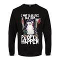 Black - Front - Psycho Penguin Mens I Want To Be Nice Sweater