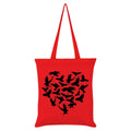 Red-Black - Front - Grindstore Raven Heart Tote Bag