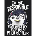 Black - Side - Psycho Penguin Womens-Ladies Not Responsible T-Shirt