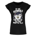 Black - Front - Psycho Penguin Womens-Ladies Not Responsible T-Shirt