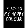 Black-White - Side - Grindstore Mens Black Is My Happy Colour T-Shirt