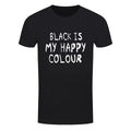 Black-White - Front - Grindstore Mens Black Is My Happy Colour T-Shirt
