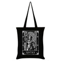 Black-White - Front - Deadly Tarot Justice Tote Bag