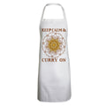 White-Gold - Front - Grindstore Unisex Adult Keep Calm & Curry On Full Apron