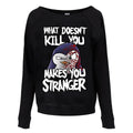 Black-White - Front - Psycho Penguin Womens-Ladies What Doesnt Kill You Sweatshirt