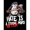 Black - Side - Psycho Penguin Mens Hate Is The Right Word Hoodie