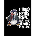 Black - Side - Psycho Penguin Mens I Tried Being Normal Hoodie