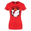 Red - Front - VI Pets Womens-Ladies David Meowie T-Shirt