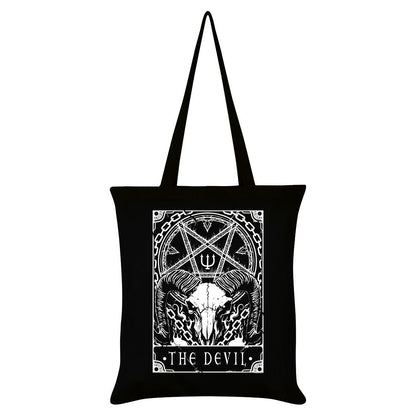 Black-White - Front - Deadly Tarot The Devil Tote Bag