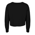 Black-White - Back - Grindstore Womens-Ladies The Devil Is Living Crop Sweatshirt