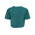 Emerald Green - Side - Hexxie Womens-Ladies Make Your Own Magic Juniper Acid Wash Oversized Crop Top